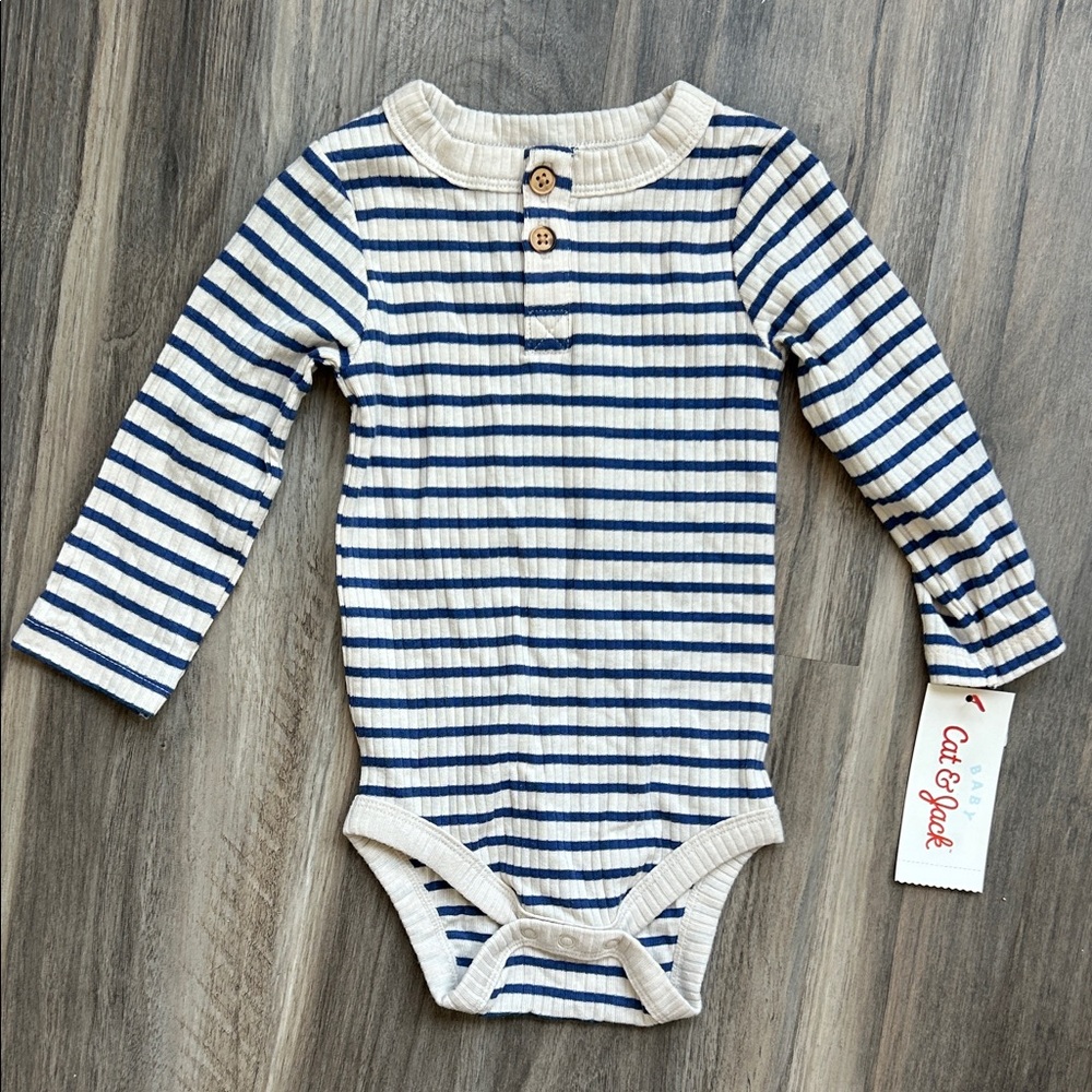 NWT Cat & Jack Ribbed Striped Bodysuit